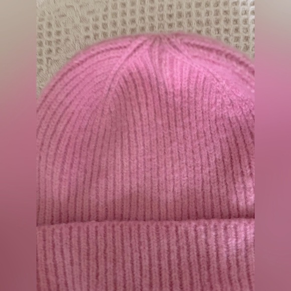 Pink Ribbed Knit Beanie main image 4